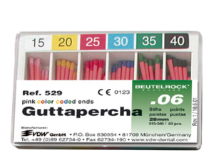 Gutaperčové čepy konicita .06