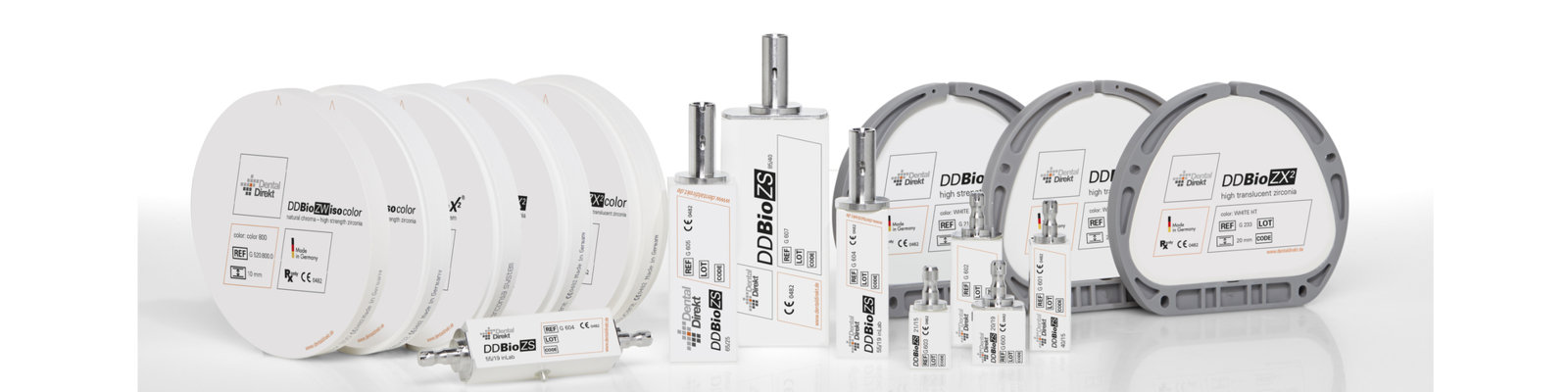 DD Bílé zirkonové materiály průměr 98,5 pro všechny otevřené systémy 