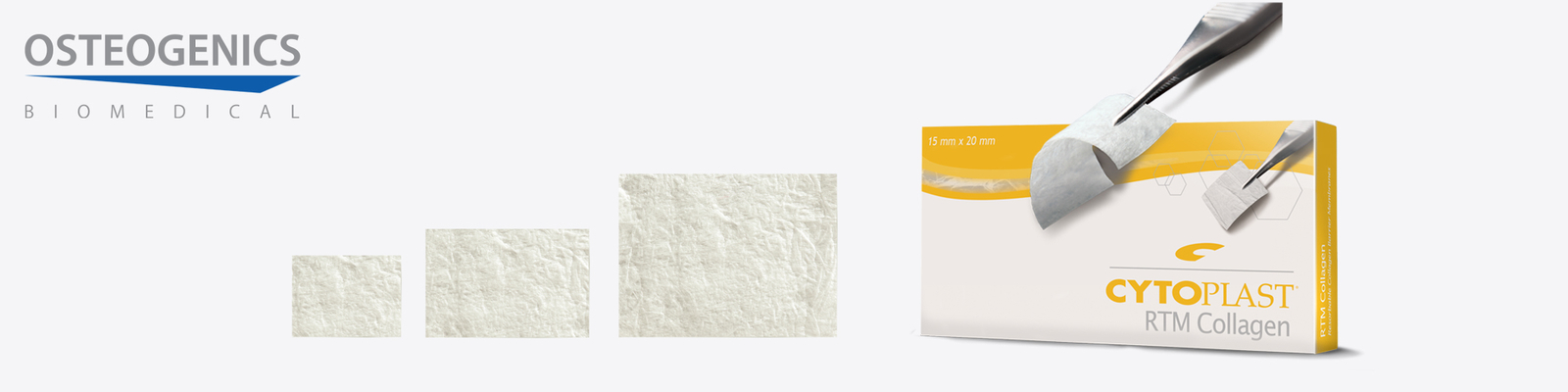 Osteogenics Cytoplast® RTM kolagen membrána, resorbce až 9,5 měsíce