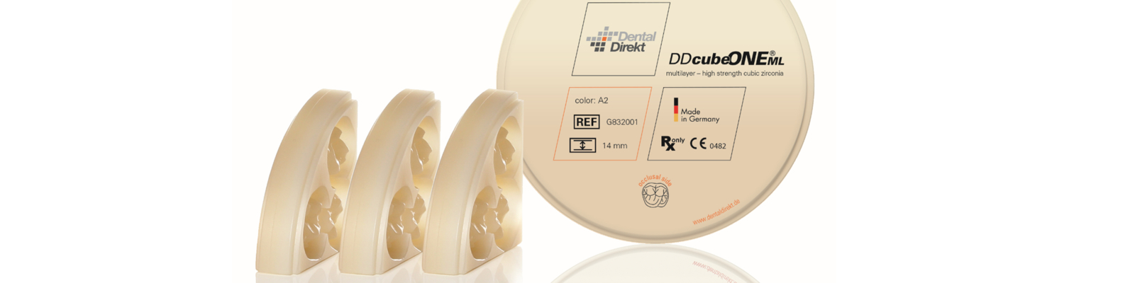 DD cube ONE ML multilayer (HT+) translucence 45%, pevnost 1250 MPa