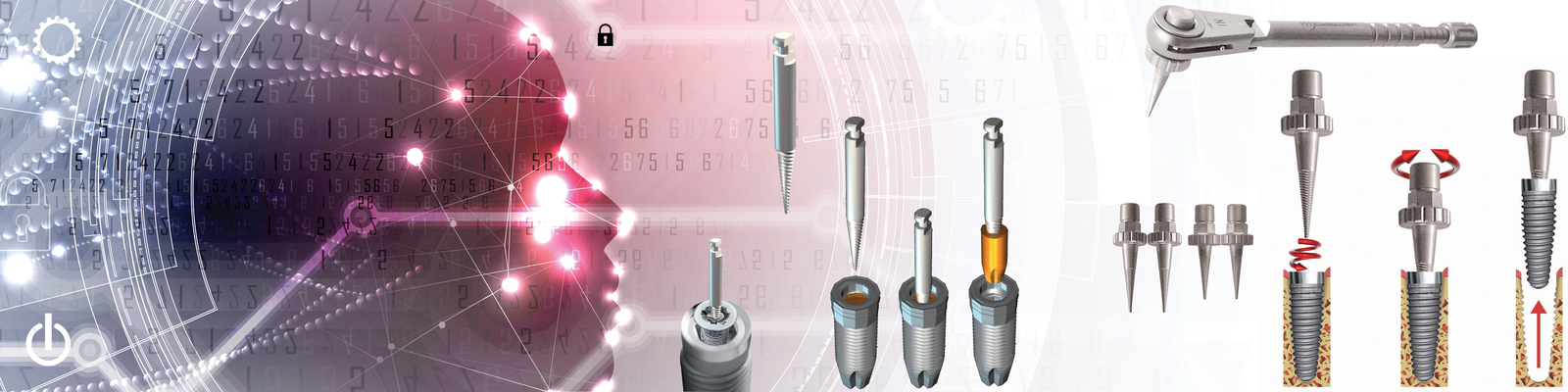 Nástroje na extrakci implantátu a odstranění šroubku 