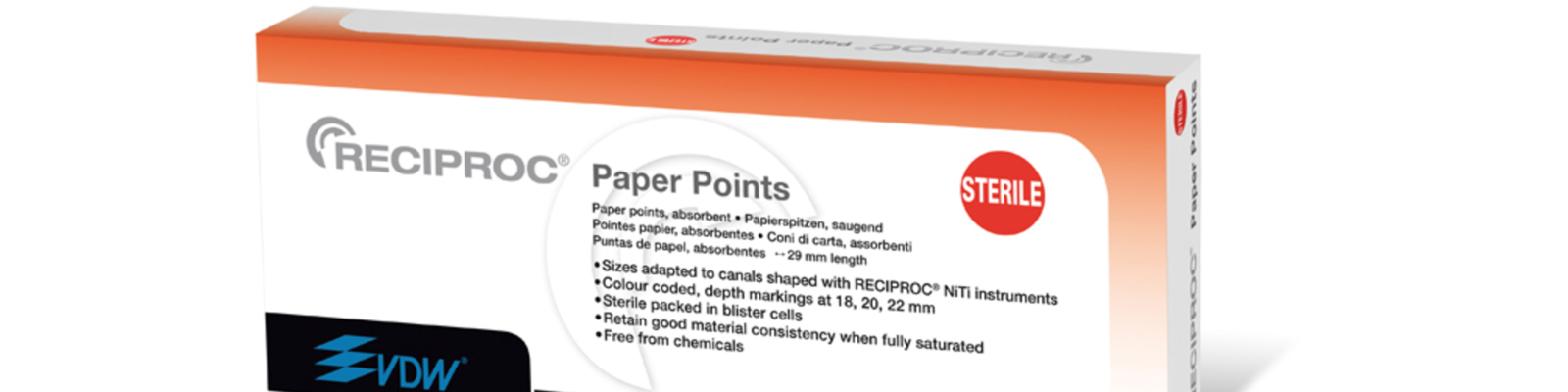 Sterilní papírové čepy Reciproc a Reciproc Blue
