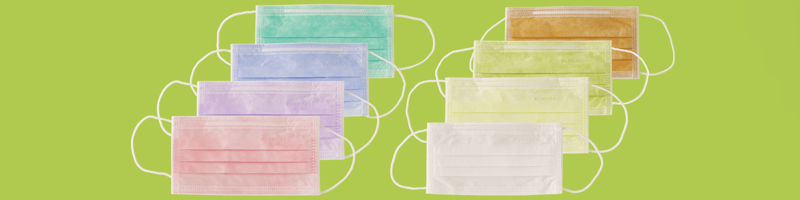 Euronda Monoart ústenky a roušky 3-vrstvé 8 druhů barev