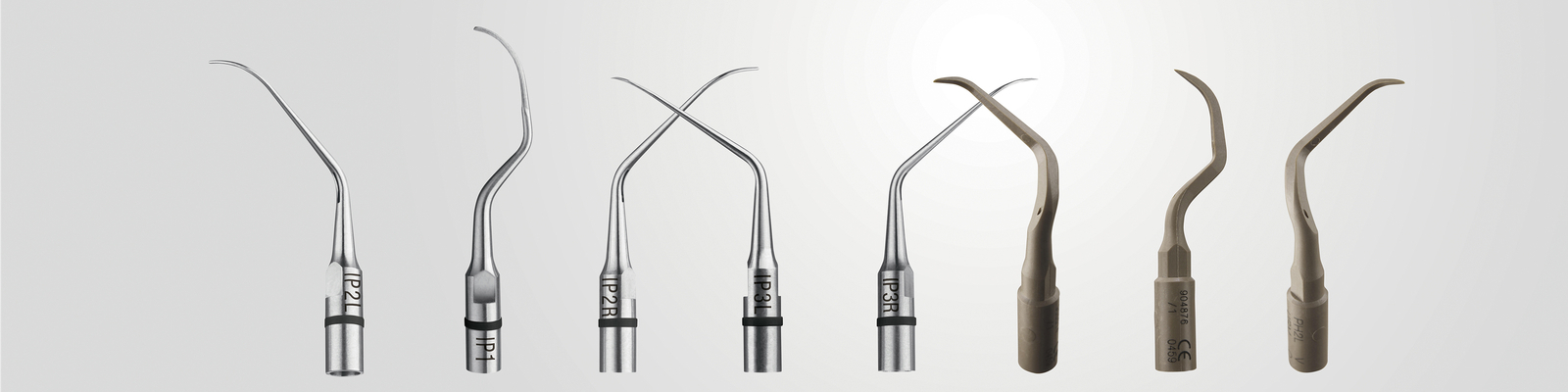 Ultrazvukové titanové a karbonové koncovky pro hygienu okolo implantátů