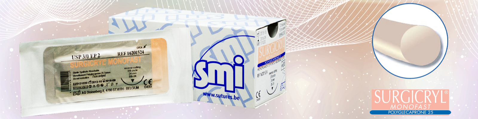 Surgicryl Monofast vstřebatelný 90-120 dnů, (pevnost vlákna-7dnů/60%) 