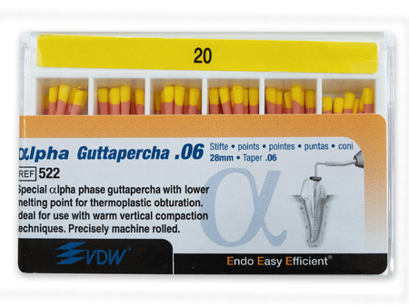 VDW Alpha - Gutaperčové čepy .06, vel. 020
