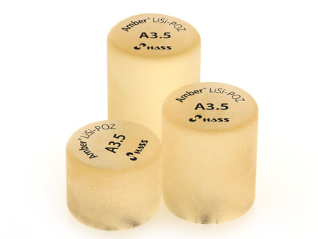 Amber LiSi-POZ HT A1 R10 lithium disilikátový ingot 5ks Ø12.7 X H10