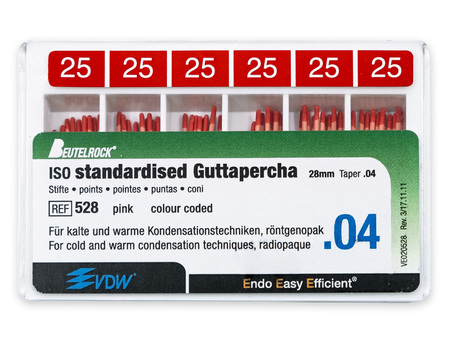 VDW gutaperčové čepy 4%, vel. 025